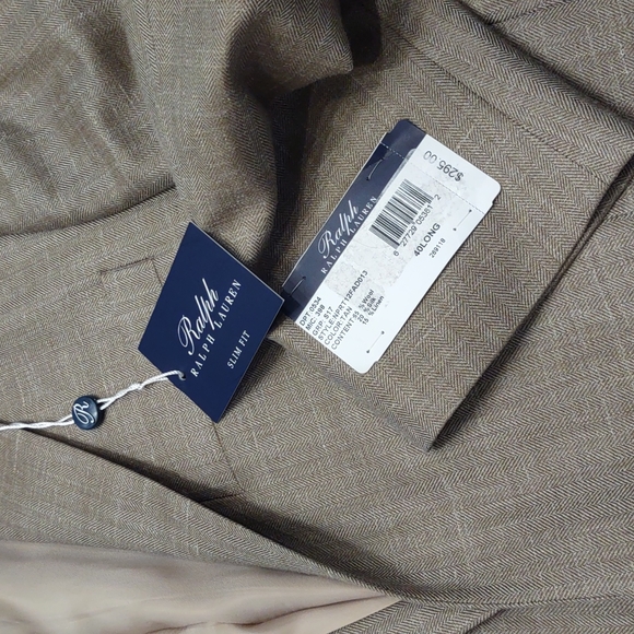 Ralph Lauren wool silk Linen Tan Beige Blazer Sport Coat Jacket New 40 Long 40L - Picture 3 of 9